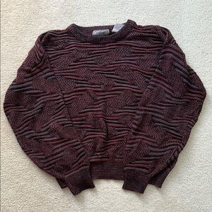 Vintage Made in Korea Maroon and Black Sweater